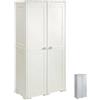 Tontarelli Armadio Portascope Esterno 2 Ante in Plastica 3 Ripiani 79x43x164 - Panna 4159C
