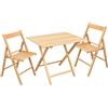 Palucart Set Tavolo e Sedie da Giardino Balcone Pieghevole Legno Faggio Marrone 269C/696C