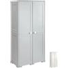 Tontarelli Armadio Portascope Esterno 2 Ante in Plastica 3 Ripiani 79x43x164 Grigio 4155C
