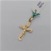 CIONDOLO CROCIFISSO - CROCE SACRA IN ORO GIALLO 18KT 750 0,75 GRAMMI (8478)