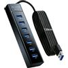 Kioylmo Hub USB attivo a 7 porte, alimentato da 3.0, 5 gbps, con cavo da 120 cm,