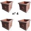4 Vaso Quadrato Cubo 45 cm Terracotta Fioriera Esterno Antigelivo Fiori Piante