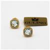 Gulino Gioielli Orecchini oro giallo 18 kt topazio azzurro, zirconi /18KT GOLD EARRINGS E.335