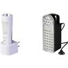 Poly Pool POLYPOOL - PP3301 Lampada Luce Notturna LED Senza Fili GENIALUX - Lampada 14+6 Ricaricabile & PP3300 Lampada di Emergenza Portatile Ricaricabile 32+7 LED