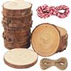 HAOYULUO Dischi Legno Grezzo 9-10cm,20 Pezzi Dischetti Legno con fori,Fette di