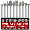 PONTASS 10 Pezzi Frese Diamantate per Dremel, Grana 120 Set di Frese Diamantate
