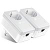 TP-Link TL PA4010P KIT AV600 Nano Powerline con Shuko Presa Passante 1 Porta Ethernet