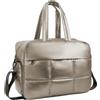 ORAD Weekender - Borsa morbida trapuntata in nylon, borsa per il trasporto a buffer, oggetti personali, borsa per compagnie aeree, borsa per la notte, panna, L