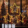 Sichuan Qianjing Huilian Technology Co., Luci Natale Esterno, 3 Pezzi Luci Natale Stelle de Batteria per Tenda, 8