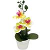 Bonsai di Orchidea Phalaenopsis Rossa a Righe Pianta Artificiale in Vaso per Cas