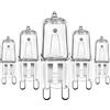 Comyan Confezione da 5 lampadine alogene G9 230V 33W (34W) 2800K Bianco