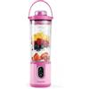 Salter ActiBoost Frullatore Portatile Senza Fili - 450ml, Funzione Pulse, Conto alla Rovescia di 40 Sec, Senza BPA, Acciaio Inox, Include Coprilama e Base per Bottiglia, 100W, Rosa