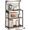 VASAGLE Scaffale da Cucina con Multipresa, Bar Caffèa 4 Ripiani con 8
