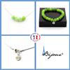 A Bijoux Pietre E Minerali. Set Gioielli Bracciale Collana 4 Perle Peridoto 8 Mm. Chai