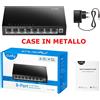 CUDY SWITCH ETHERNET HUB DI RETE 8 PORTE 10/100 Mbps LAN MOLTIPLICATORE SDOPPIATORE
