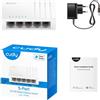 CUDY SWITCH ETHERNET HUB DI RETE 5 PORTE 10/100 Mbps LAN MOLTIPLICATORE SDOPPIATORE