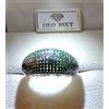 ANELLO EDWARDIAN AGE COCKTAIL IN ORO BIANCO 18 KT TIT 750 CON PAVE' DI SMERALDI