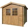 BricoShop24 Casetta in Legno Impregnato 250x250 cm Blockhouse 28 mm Porta Doppia