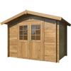 BricoShop24 Casetta in Legno Impregnato 296x296 cm Blockhouse 28 mm Doppia Porta