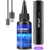 ISTOYO Kit di resina UV con luce, resina UV da 30g con torcia UV da