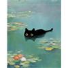 DAERLE Dipingi con i Numeri per Adulti Gatto nero buffo, Kit di Pittura