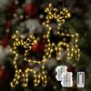 AONAT Decorazione Natalizia,Set di 2 Renne Luminose LED con Timer,120