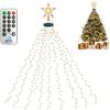 BeauFIvv Luci Albero di Natale Interno - Ghirlanda con Punta a Stella e