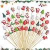 KASESSS 100 Pezzi Natalizi Stuzzicadenti Decorativi con 14 Stili Deco,