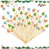 KASESSS 100 Pezzi Natalizi Stuzzicadenti Decorativi, Stuzzicadenti da