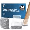 shinfly 24 Pezzi Gommini per Sedie Quadrati Silicone, Feltrini Sedie
