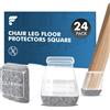 shinfly 24 Pezzi Gommini per Sedie Quadrati Silicone, Feltrini Sedie