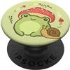 Cottagecore Frog Aesthetic Co Cottagecore Estetica Rana Lumaca Carino Vintage PopSockets PopGrip Adesivo