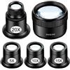 EEEKit 5PCS Lente d'Ingrandimento, 5X 10X 15X 20X 30X Monocolo, Lente