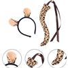 Set di orecchie e coda di pantera marrone, accessori per costumi per feste a