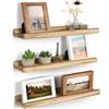 Emfogoo Mensola da parete in legno, set di 3, 40 x 10 cm, scaffale
