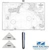 KIT QUALITA CARTEGGIO NAUTICO PATENTE 2 SQUADRETTE + 1 COMPASSO + CARTA 5D