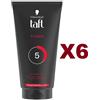 Schwarzkopf 6 PZ Schwarzkopf TAFT POWER STYLING GEL 5 TENUTA FORTE FINO A 48H 150ML