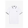Fred Perry 🔵Fred Perry Polo M3600 Bianco-Nero-Nero-200 Uomo New SS26