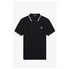 Fred Perry 🔵Fred Perry Polo M3600 Nero-Bianco-Bianco-350 Uomo New SS26