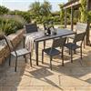 DFL Set Tavolo E Sedie Da Giardino In Acciaio E Doghe In Resina Bodrum Antracite