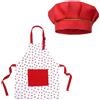 SLAXJNE Grembiule per bambini Fragola, cappello da cuoco, antimanche, Halter,