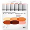 COPIC Sketch - Set di 6 pennarelli a inchiostro permanente a doppia