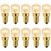 Caldarax 10 Pezzi Lampadina Sale E14 230V Lampadina da Forno T22 Luce Calda 2700K