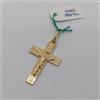 CIONDOLO CROCIFISSO - CROCE SACRA IN ORO GIALLO 18KT 750 1,05 GRAMMI (8477)