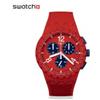 Swatch Orologio Swatch Principalmente Rosso SUSR407 Unisex Adulti Originali Crono Pl...