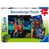 Ravensburger 051274 Dinosauri nello Spazio, Puzzle 3x49 Pezzi per Bambini, Età R