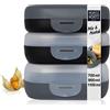 Moritz & Moritz 3x To Go lunch box bento con scomparti - Mix & Match contenitori pranzo ufficio - bento boxes scuro - contenitori merenda aldulti