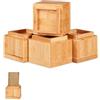 Relaxdays Set di 4 Rialzi per Mobili, Aumento Altezza di 8,5 cm per Tavoli Sedie, HLP 10x11,5x11,5 cm, Legno Naturale