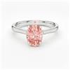 Senza marchio Anello di fidanzamento certificato con pietre preziose zaffiro rosa Ceylon in...
