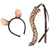 Set di orecchie e coda di pantera marrone, accessori per costumi di animali,